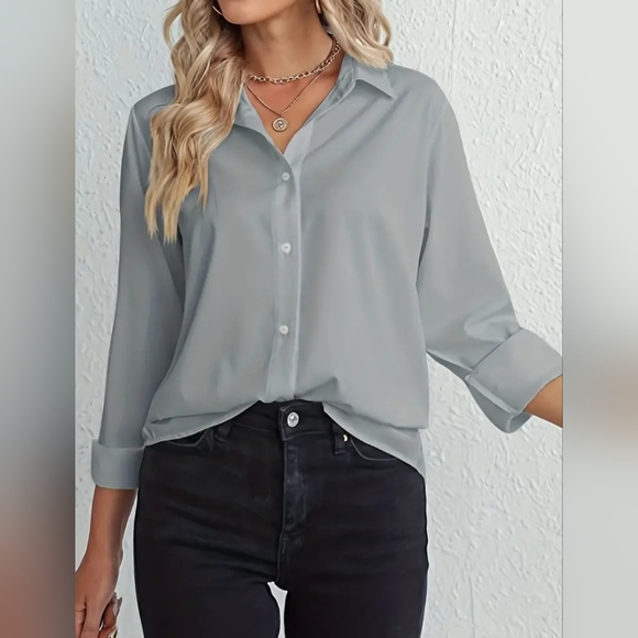 Who What Wear Loose fit women's stylish button down shirts - Picture 1 of 8